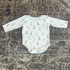 petit pehr Cream Bunny Long Sleeved Bodysuit